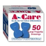 Catering Sterile Waterproof Blue Plasters Fingertip 75mm x 45mm Box x50